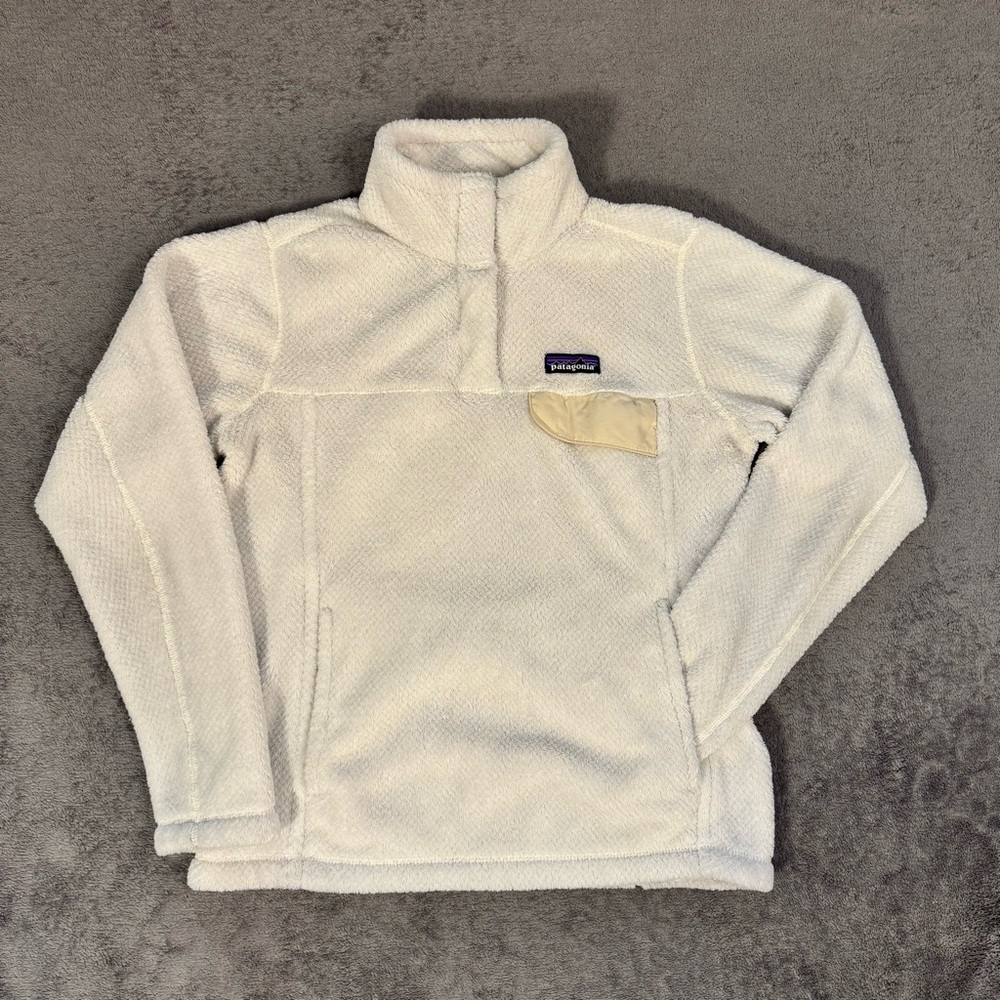 Patagonia Re-Tool Snap-T Fleece Pullover Cream White Beige 25443 Womens Small